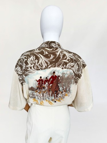 Jedwabna koszula myśliwskie wzory