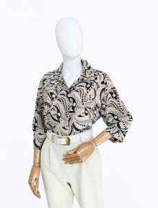 Wzorzysta koszula z jedwabiu vintage