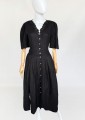 Rozkloszowana sukienka vintage 100% len