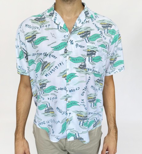 Koszula vintage we wzory marynistyczne