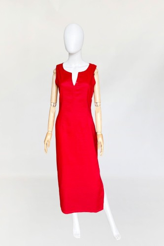 Lniana maxi sukienka vintage