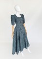 Austriacka maxi sukienka w kratę vintage