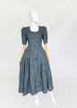 Austriacka maxi sukienka w kratę vintage