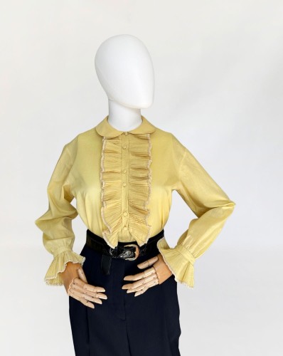 Koszula vintage z plisowanym żabotem