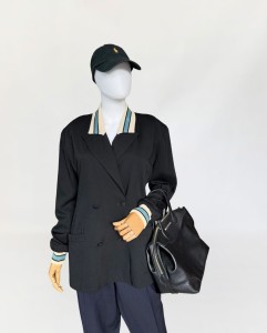 Kurtka/ marynarka vintage z dzianinowymi ściągaczami