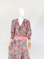 Diane Freis jedwabna maxi sukienka vtg 80's