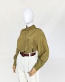 Jedwabna koszula vintage khaki