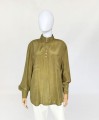 Jedwabna koszula vintage khaki