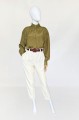 Jedwabna koszula vintage khaki