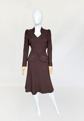 Długa wełniana sukienka true vintage