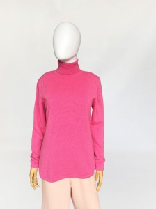 Sweter z golfem róż 100% kaszmir
