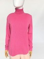 Sweter z golfem róż 100% kaszmir