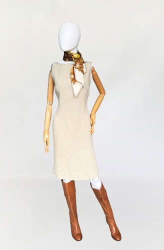 Valentino minimalistyczna lniana sukienka vintage