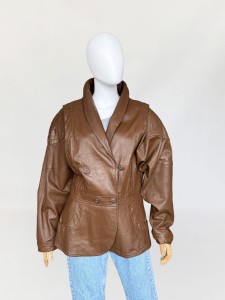 Skórzana kurtka vintage 80's oversize