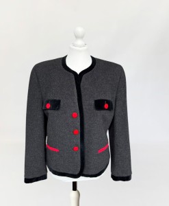 Pudełkowy wełniany żakiet vintage 80's