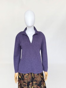 Włoski sweter fiolet 100% kaszmir