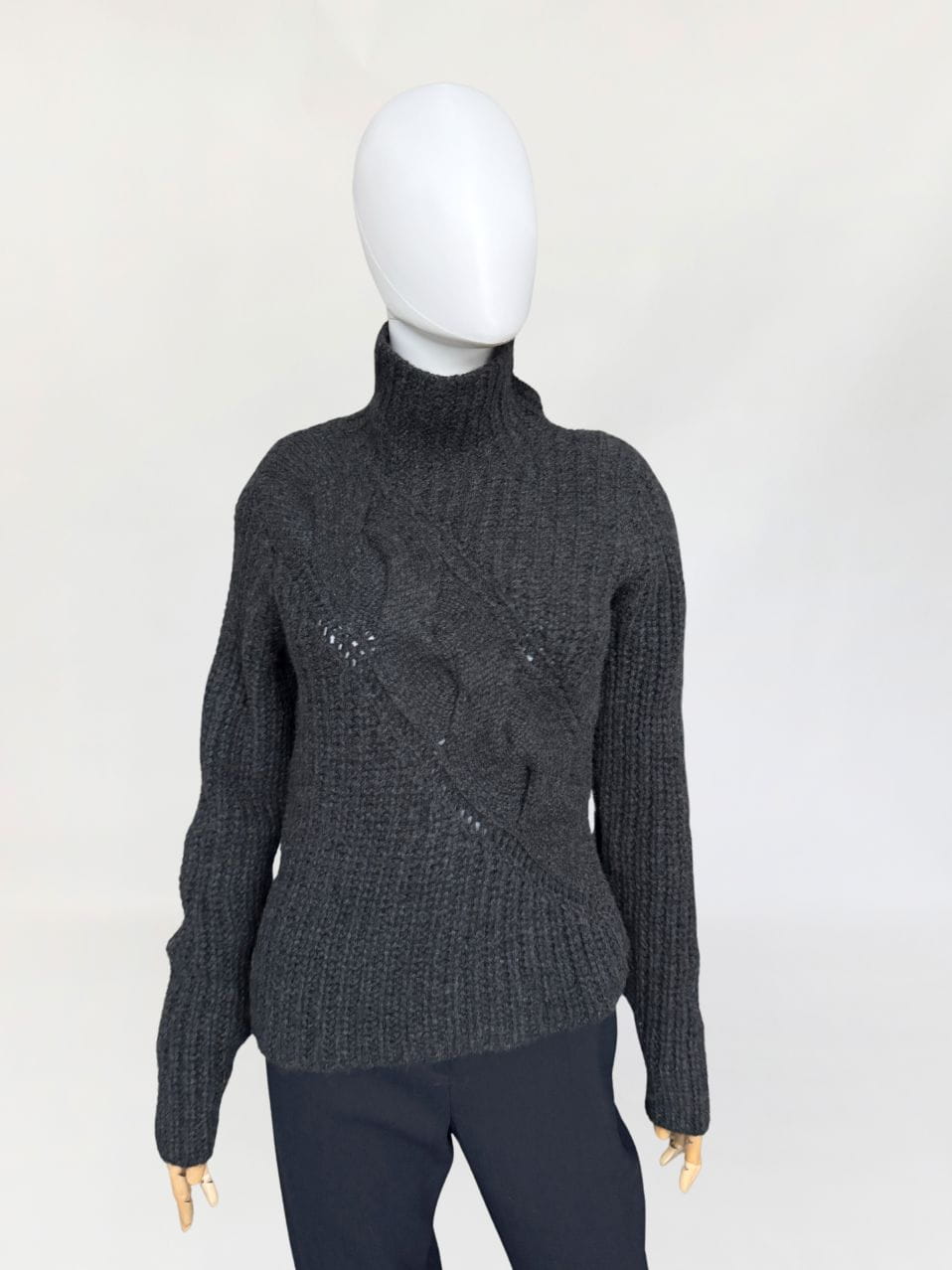 Gruby włoski sweter vintage 100% kaszmir 