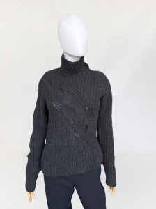 Gruby włoski sweter vintage 100% kaszmir 