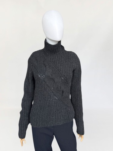 Gruby włoski sweter vintage 100% kaszmir