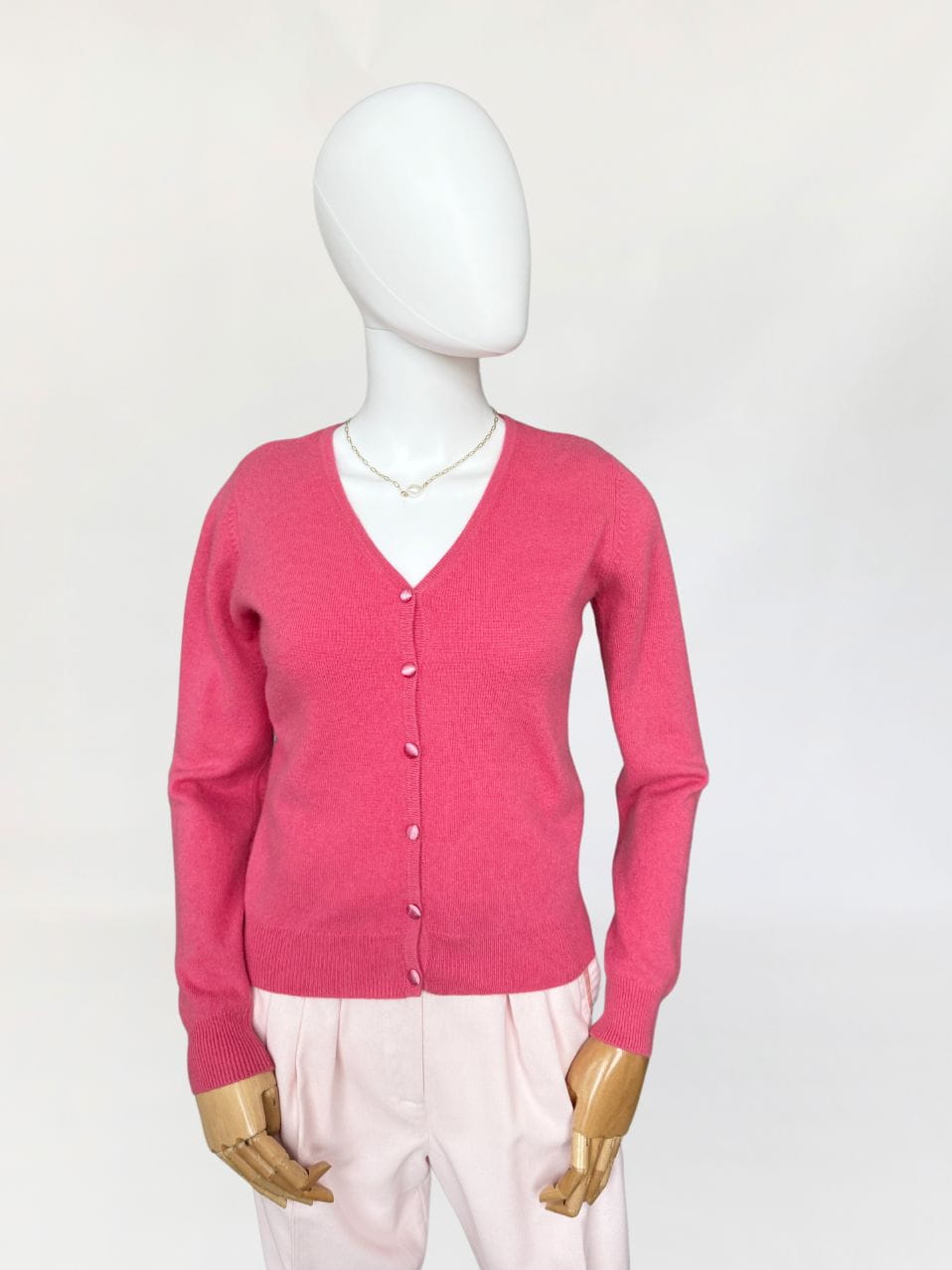 Rozpinany różowy sweter 100% kaszmir