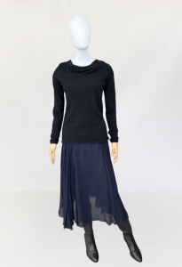 Mariella Burani jedwabna spódnica plisowane wstawki