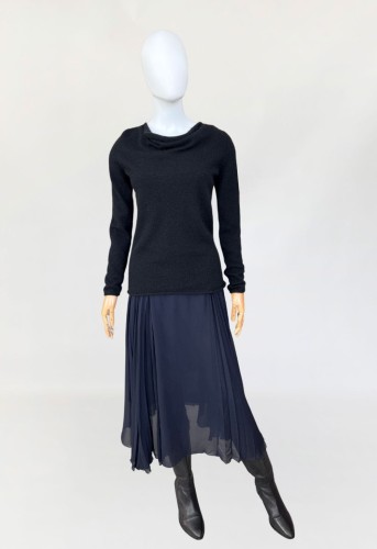 Mariella Burani jedwabna spódnica plisowane wstawki