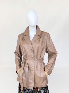 Włoska skórzana kurtka taupe vintage 