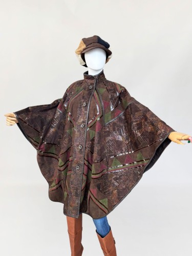 Zaspel zamszowa peleryna vintage 80's