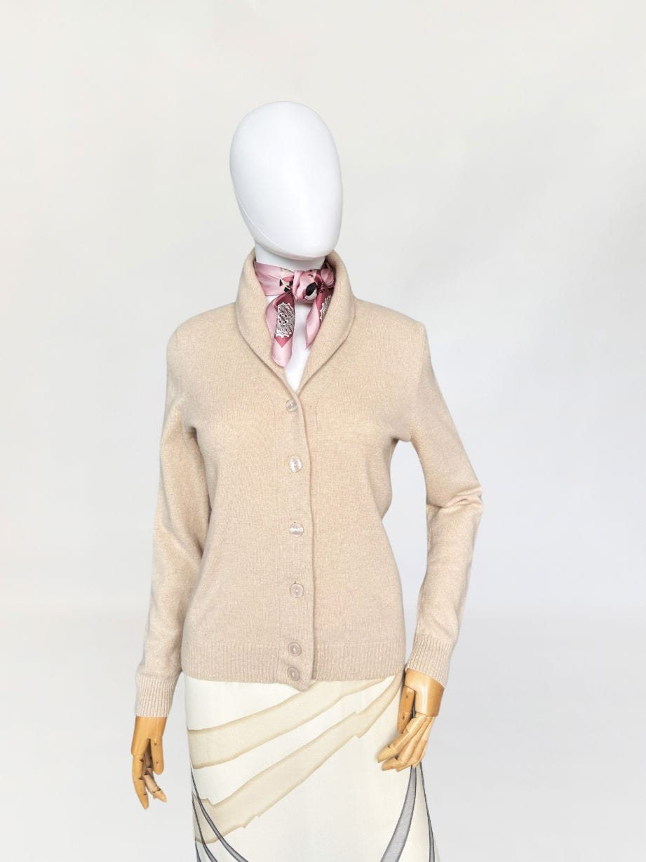 Rozpinany sweter z kołnierzem 100% kaszmir