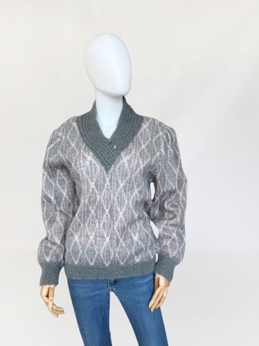 Sweter vintage 80's moher, wełna