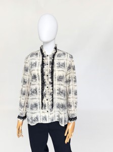 Jedwabna włoska koszula vintage we wzory