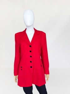 Jaeger czerwona wełniana marynarka vintage
