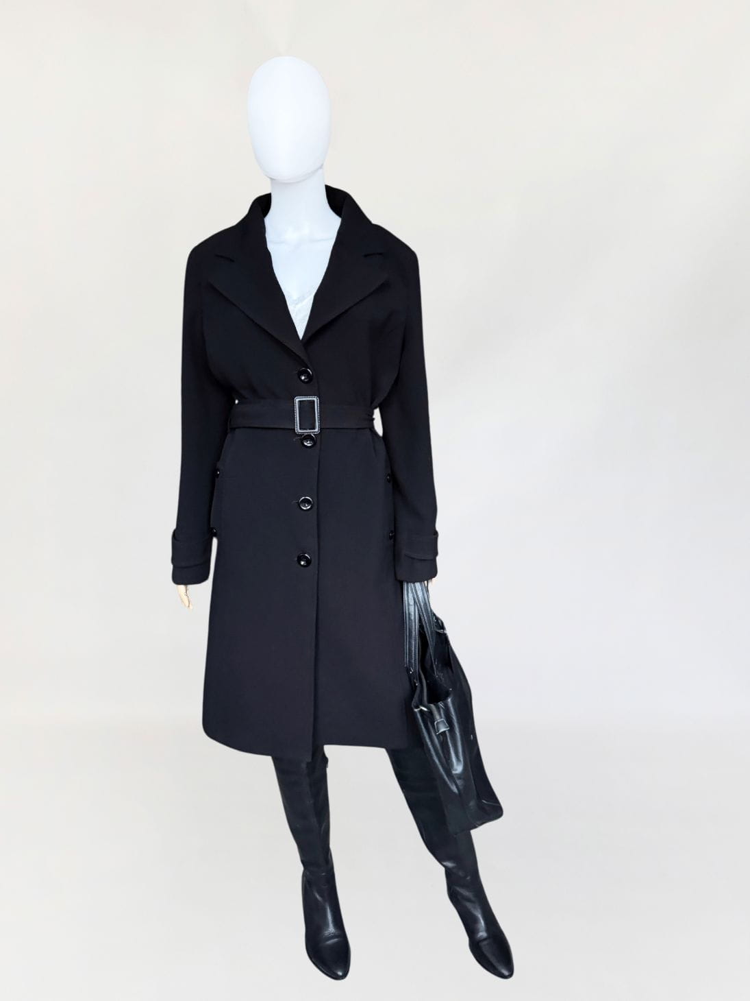 Pierre Cardin długi minimalistyczny płaszcz vintage
