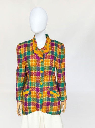 Hiszpańska marynarka w kolorową kratę