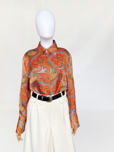 Elegance jedwabna koszula we wzory