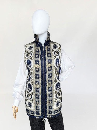 Pikowana jedwabna kamizelka vintage