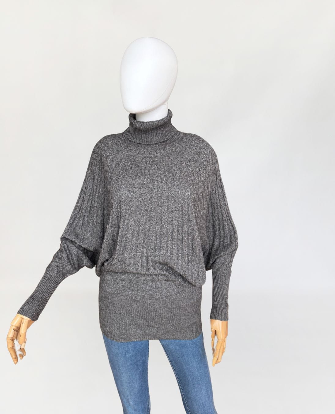 Jedwabno-kaszmirowy sweter vintage warkoczowy splot