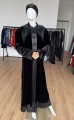 Aksamitny płaszcz w orientalnym stylu plus size