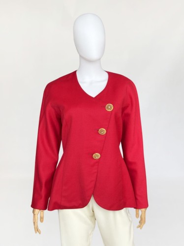 Wełniana włoska marynarka vintage 80's złote guziki