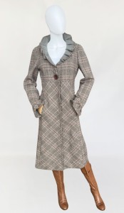 LeFull welniany włoski płaszcz w kratę