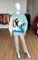 Moherowy sweter vintage pingwiny