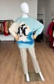 Moherowy sweter vintage pingwiny