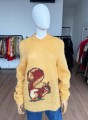 Wełniany sweter vintage z wiewiórką