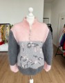Moherowy wyszywany sweter vintage