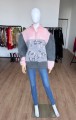 Moherowy wyszywany sweter vintage