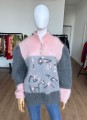 Moherowy wyszywany sweter vintage