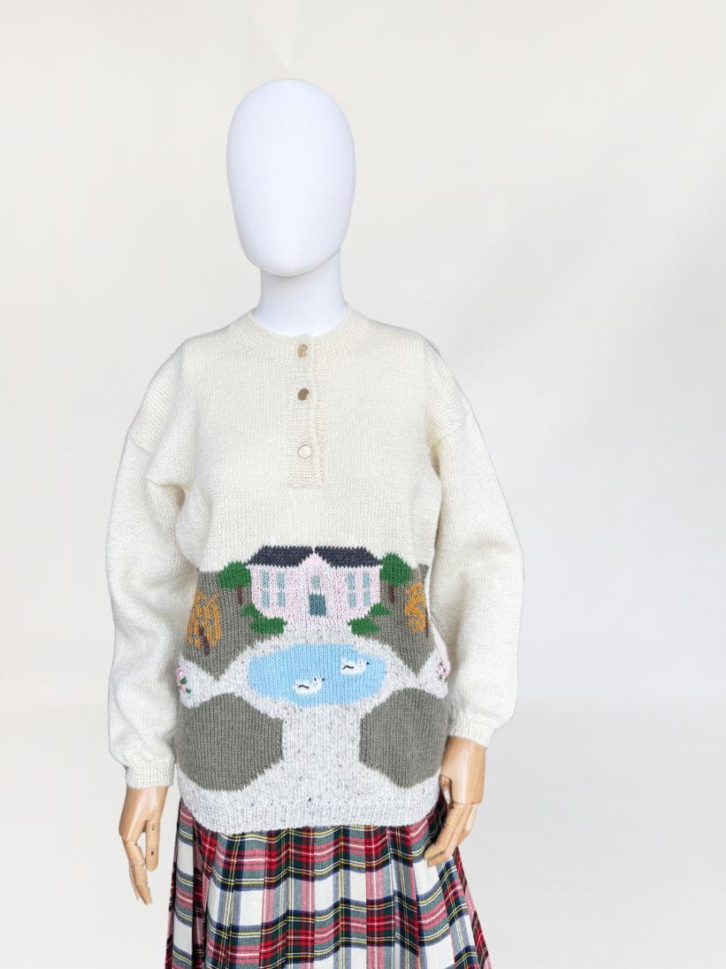 Wełniany sweter vintage novelty