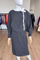 Dzianinowa sukienka vintage 1980s wełna + angora