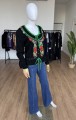 Wełniany haftowany sweter vintage 70's