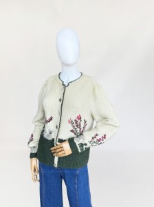 Wełniany austriacki sweter vintage hand made